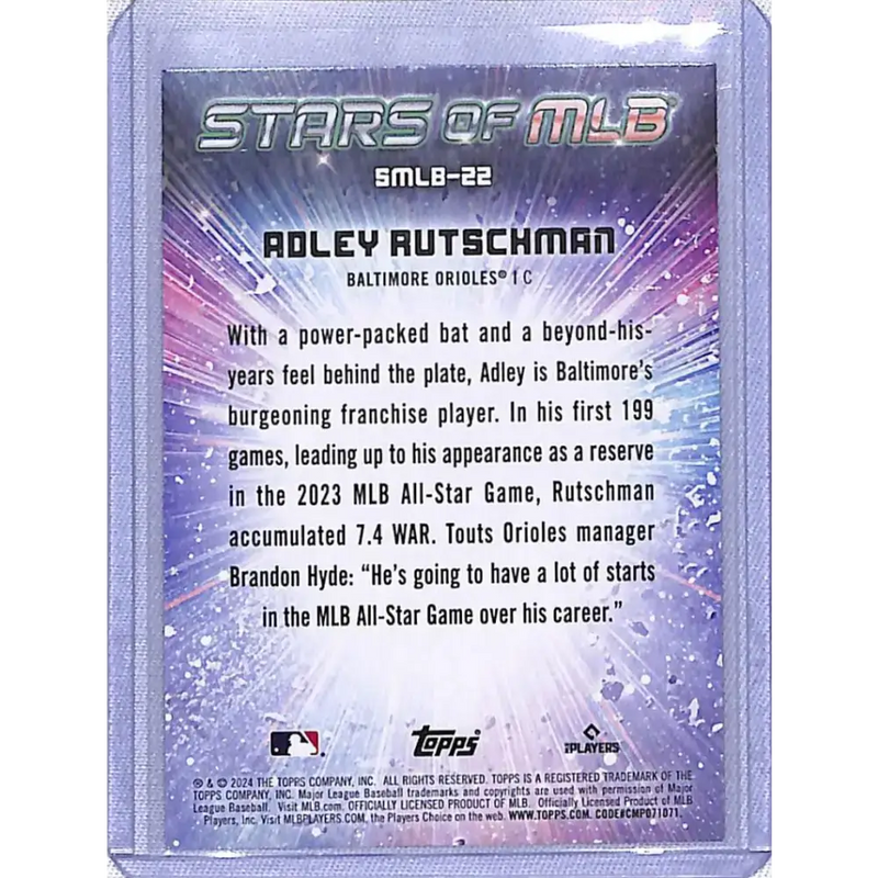 2024 Topps Series One Stars of MLB #SMLB-22 Adley Rutschman NM-MT Baltimore Orioles - Baseball Card Single