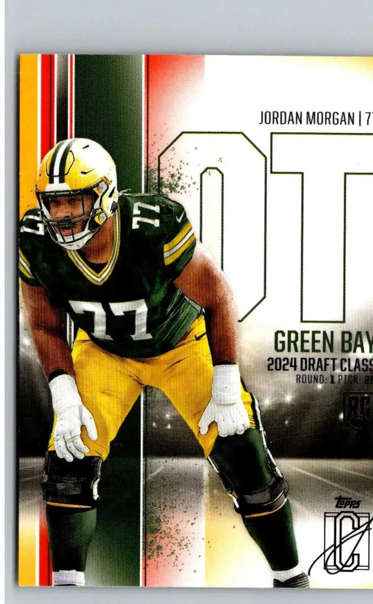 Jordan Morgan football card from 2024 Topps Signature Class, featuring Jordan Morgan Red