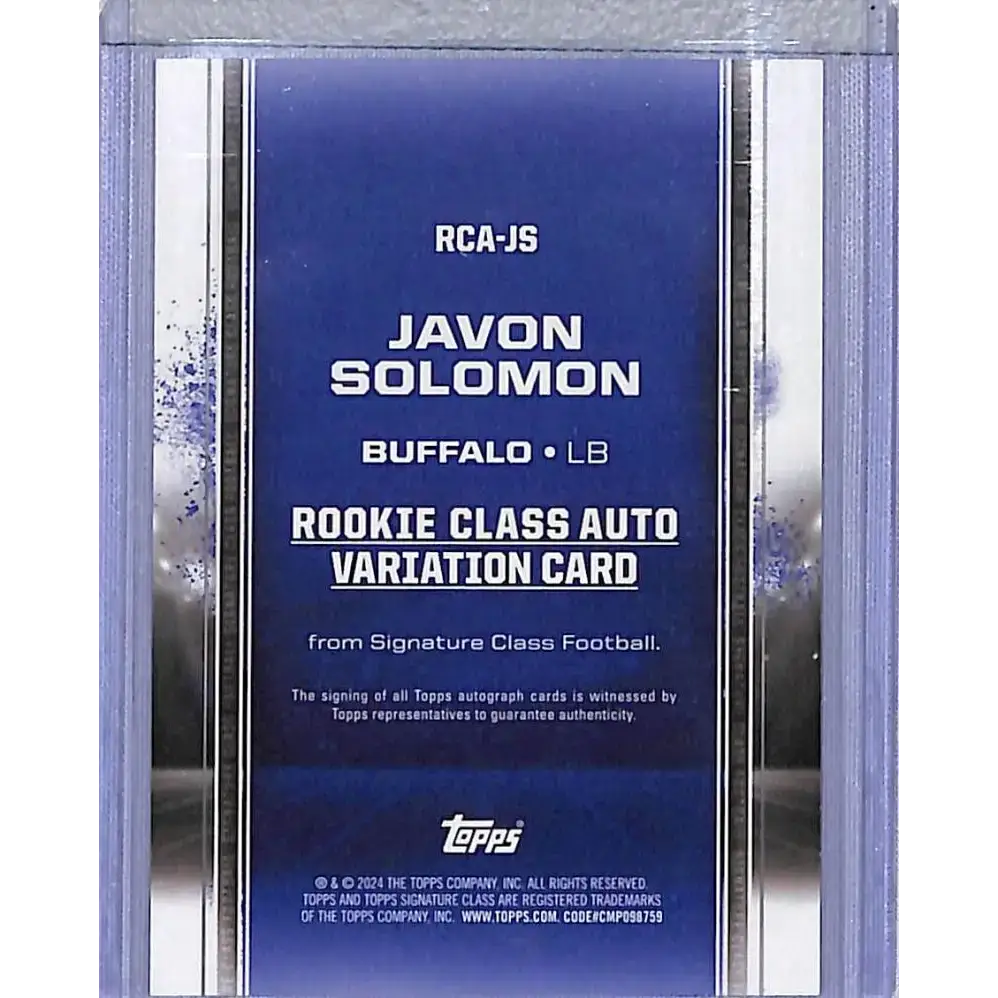 2024 Topps Signature Class Rookie Class #RCA-JS Javon Solomon NM-MT Auto Buffalo Bills - Football Card Single