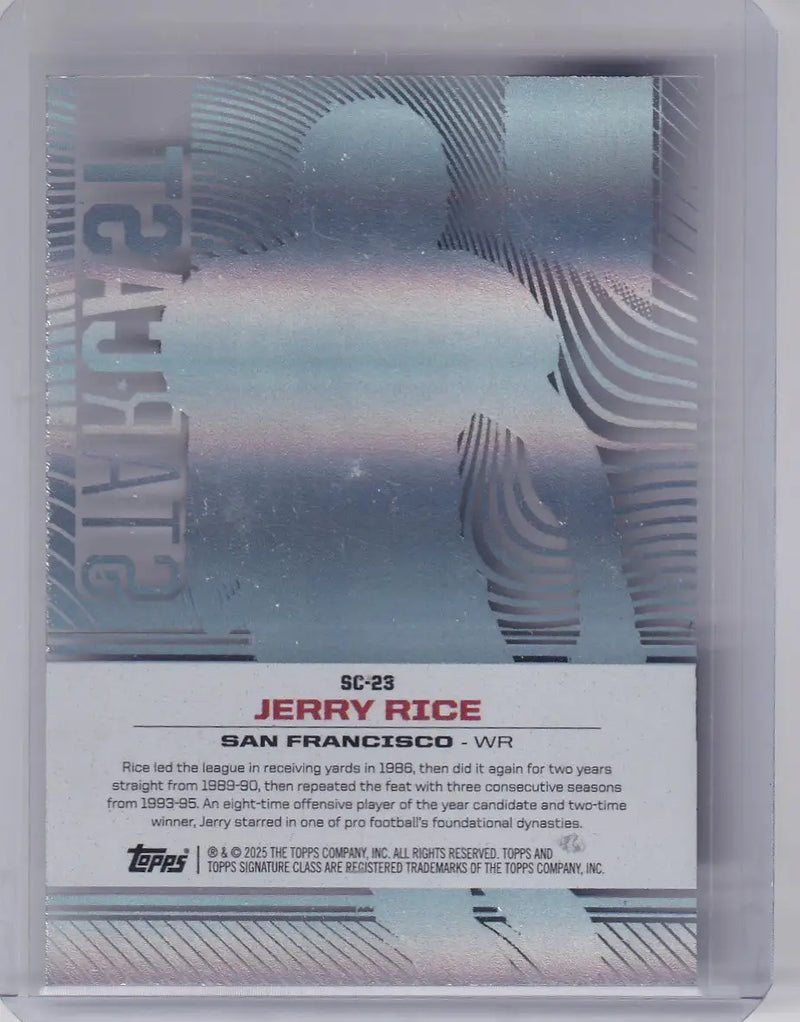 2024 Topps Signature Class StarCast #SC-23 Jerry Rice - 49ers - Football Card Single