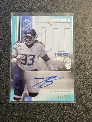 2024 Topps Signature Class T’Vondre Sweat Rookie Class Auto Variation Teal #/225 - Football Card Single