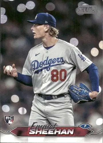 Emmet Sheehan baseball card from 2024 Topps Stadium Club Rookie Dodgers