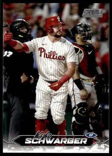 2024 Topps Stadium Club Kyle Schwarber baseball card with original gloss Phillies ID 75295
