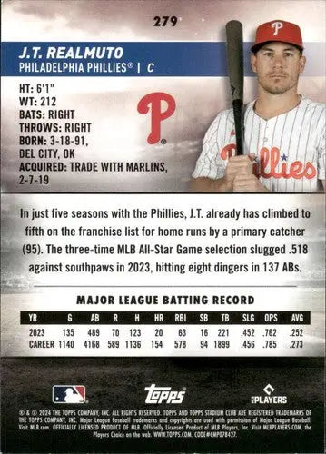 2024 Topps Stadium Club J.T. Realmuto Phillies baseball card NM-MT product image