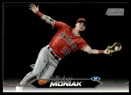 Original gloss Mickey Moniak baseball card from 2024 Topps Stadium Club Angels series