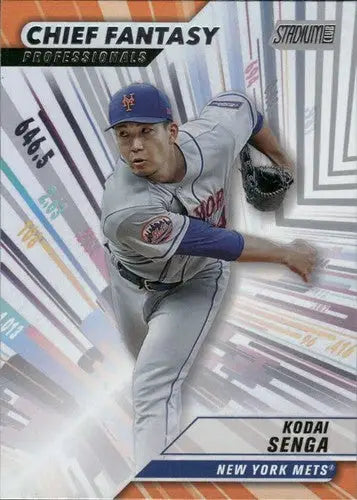 Kodai Senga baseball card with original gloss from Topps Stadium Club Mets 2024