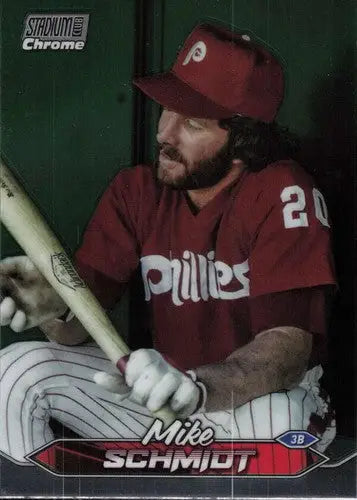 Original gloss Mike Schmidt baseball card from 2024 Topps Stadium Club Chrome collection