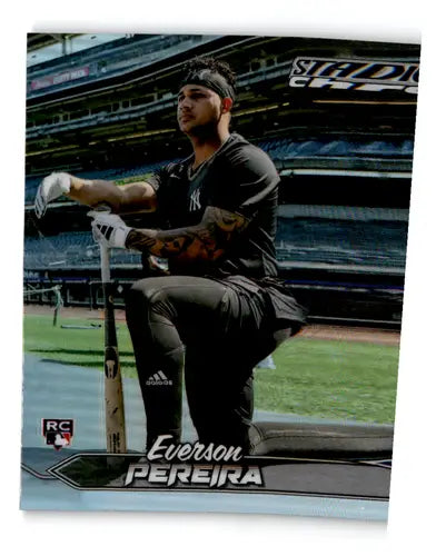 Everson Pereira baseball card from 2024 Topps Stadium Club Chrome Refractor series
