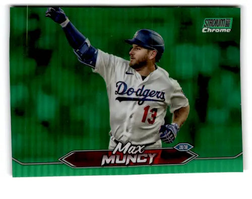 2024 Topps Stadium Club Chrome Refractor Green Max Muncy baseball card with original gloss