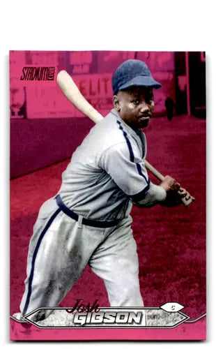 Josh Gibson baseball card with original gloss from 2024 Topps Stadium Club Pink foil