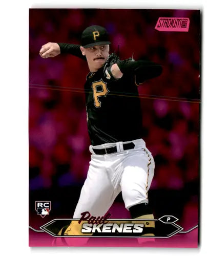 2024 Topps Stadium Club Pink Foil Paul Skenes baseball card with original gloss