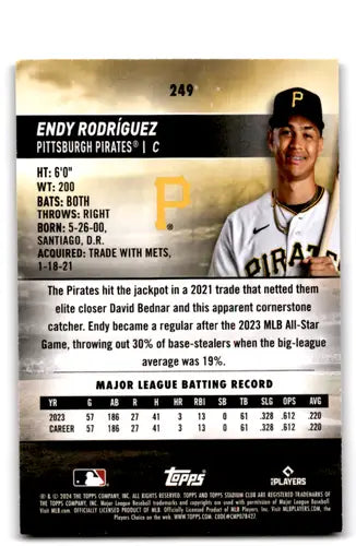 2024 Topps Stadium Club Pink Foil Endy Rodríguez Rookie Card