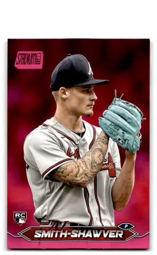 Baseball card featuring Smith-Shawver in 2024 Topps Stadium Club Pink Foil Rookie