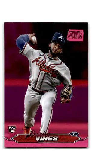Baseball card featuring pitcher Darius Vines from 2024 Topps Stadium Club Pink Foil