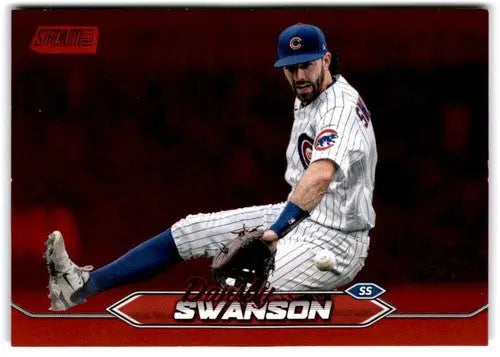 2024 Topps Stadium Club Red Foil Dansby Swanson baseball card with original gloss