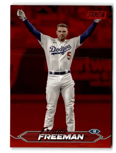 Freddie Freeman baseball card from 2024 Topps Stadium Club Red Foil series