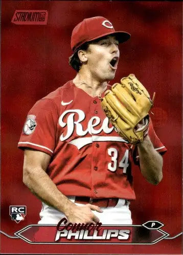 2024 Topps Stadium Club Red Foil Connor Phillips rookie baseball card with original gloss