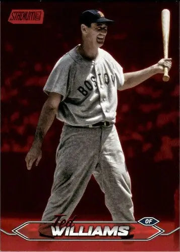 Ted Williams baseball card with original gloss in 2024 Topps Stadium Club Red Foil