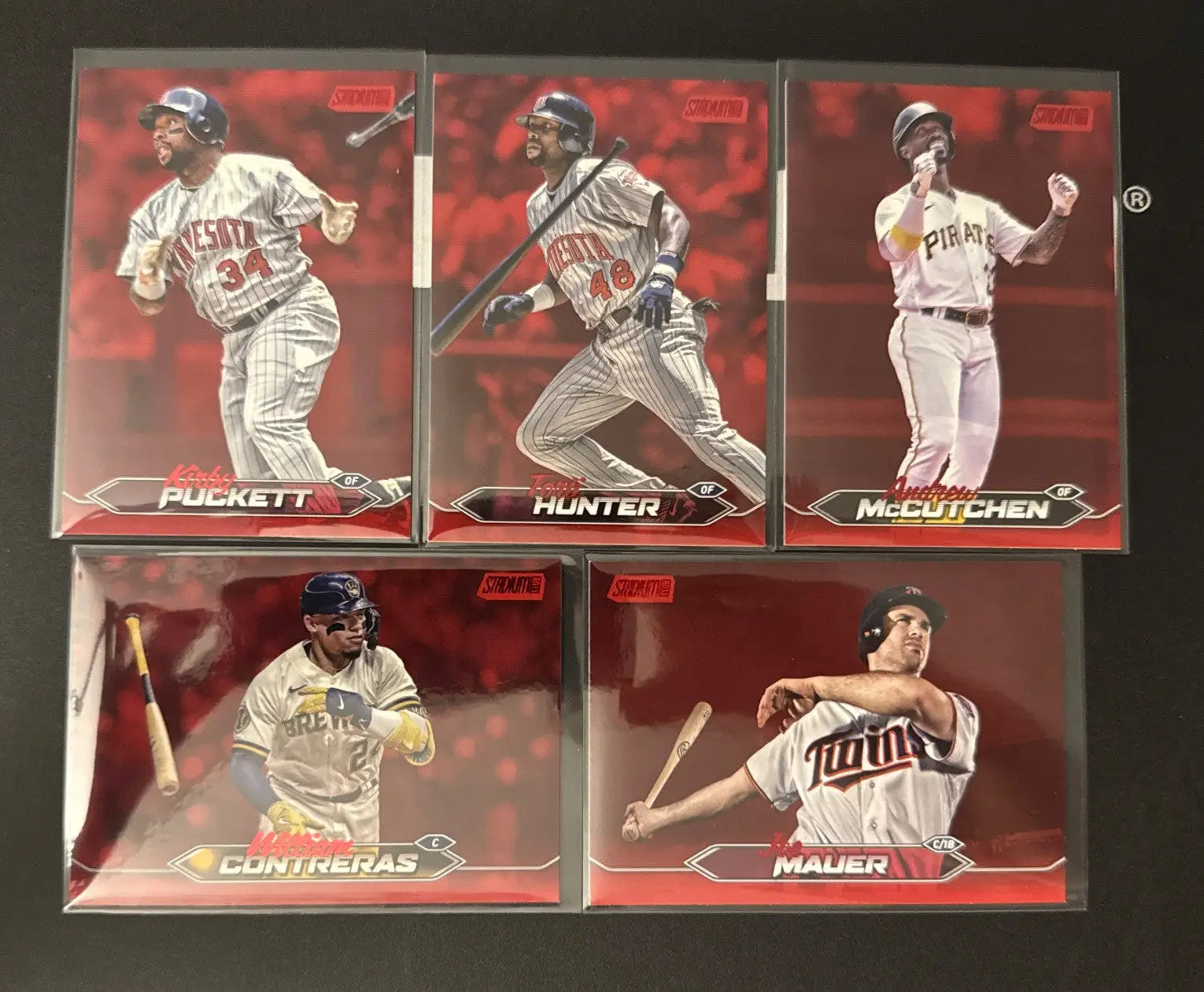 Collection of 2024 Topps Stadium Club Red Foil MLB Baseball Trading Cards