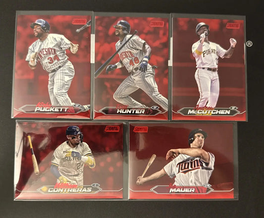 Collection of 2024 Topps Stadium Club Red Foil MLB Baseball Trading Cards