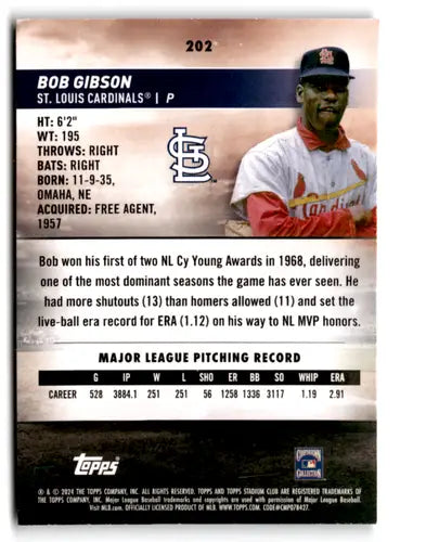 2024 Topps Stadium Club Sepia #202 Bob Gibson NM-MT ID:76838 - Baseball Card Single
