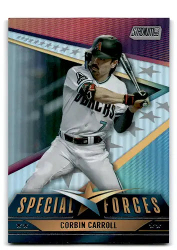 Corbin Carroll 2024 Topps Stadium Club Special Forces baseball card with original gloss