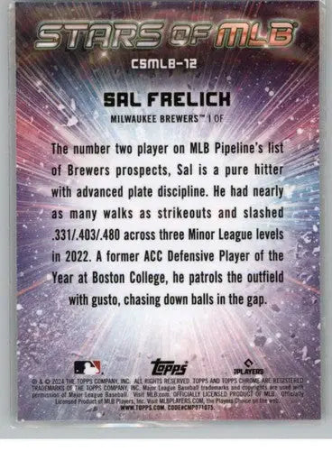 2024 Topps Stars of MLB Chrome #CSMLB-12 Sal Frelick NM-MT Brewers ID:68693 - Baseball Card Single
