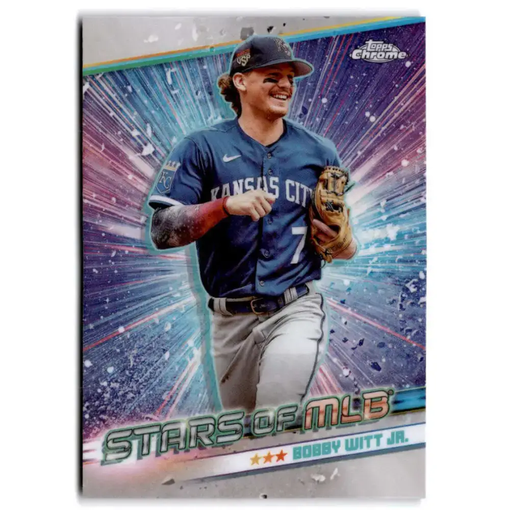 2024 Topps Stars of MLB Chrome #CSMLB-17 Bobby Witt Jr. NM-MT Kansas City Royals Baseball Card - Baseball Card Single