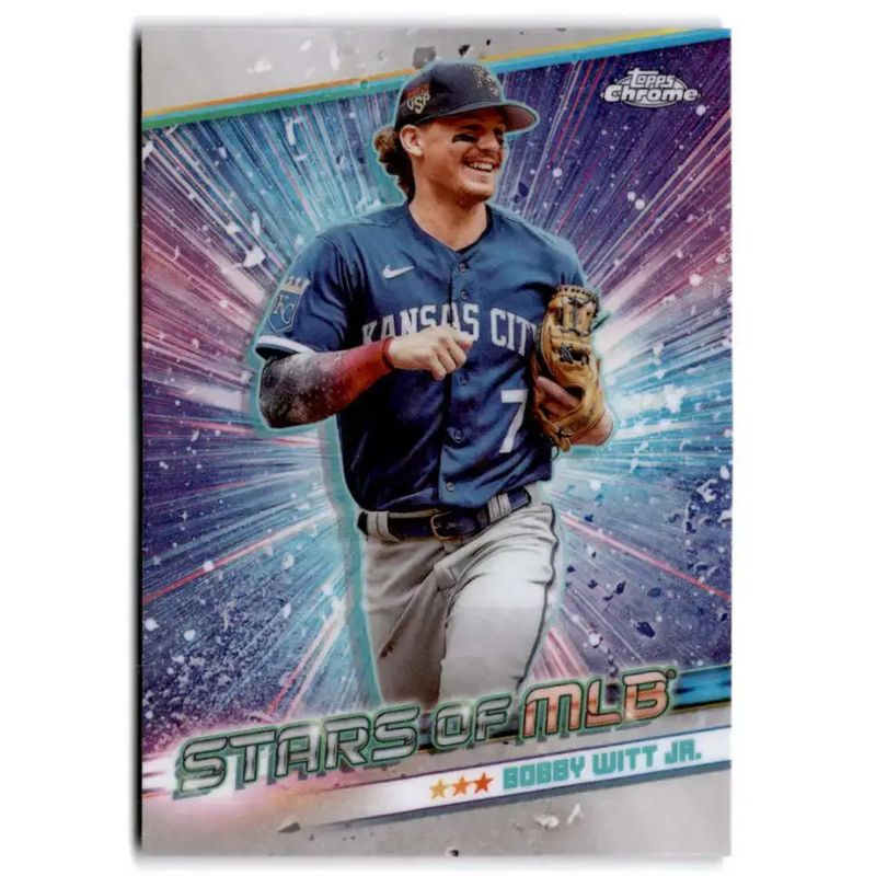 2024 Topps Stars of MLB Chrome #CSMLB-17 Bobby Witt Jr. NM-MT Kansas City Royals Baseball Card - Baseball Card Single