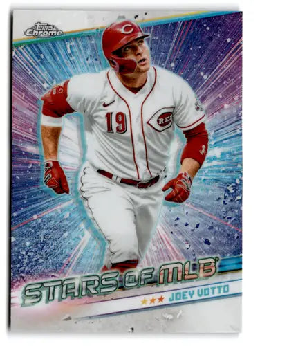Joey Votto baseball card from 2024 Topps Stars of MLB Chrome Refractor series