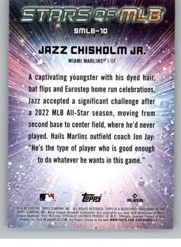 2024 Topps Stars of MLB #SMLB-10 Jazz Chisholm Jr. NM-MT Marlins ID:71084 - Baseball Card Single