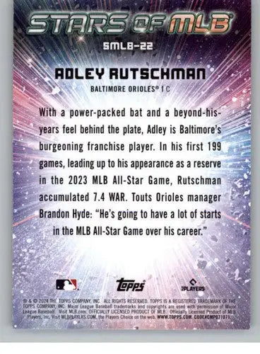 2024 Topps Stars of MLB #SMLB-22 Adley Rutschman NM-MT Orioles ID:71089 - Baseball Card Single