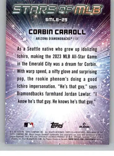2024 Topps Stars of MLB Corbin Carroll baseball card with original gloss and NM-MT condition
