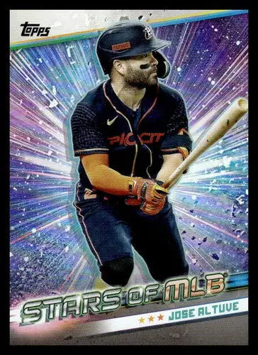 Baseball trading card featuring Jose Altuve from 2024 Topps Stars of MLB series