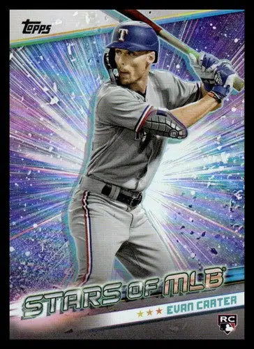 Evan Carter baseball card from 2024 Topps Stars of MLB with original gloss