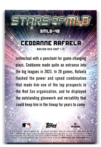 2024 Topps Stars of MLB #SMLB-48 Ceddanne Rafaela NM-MT Red Sox ID:70808 - Baseball Card Single