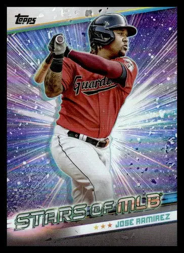 Original gloss baseball trading card of Jose Ramirez from 2024 Topps Stars of MLB