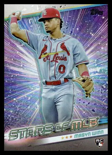 Original gloss 2024 Topps Stars Masyn Winn baseball trading card in Cardinals uniform