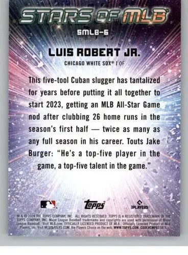 2024 Topps Stars of MLB #SMLB-6 Luis Robert Jr. NM-MT White Sox ID:68208 - Baseball Card Single