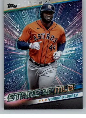 Yordan Alvarez baseball card from 2024 Topps Stars of MLB series with original gloss