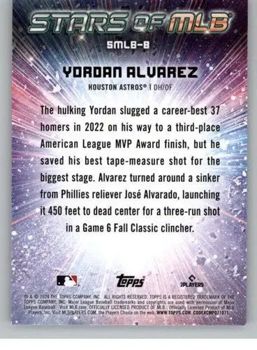 Yordan Alvarez baseball card from 2024 Topps Stars of MLB with original gloss