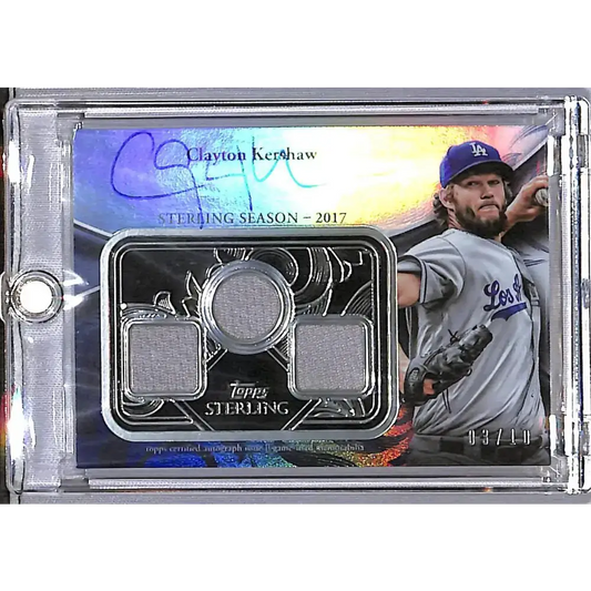 2024 Topps Sterling Seasons #SSAR-CK2 Clayton Kershaw EX Excellent MEM Auto 3/10 Los Angeles Dodgers - Baseball Card