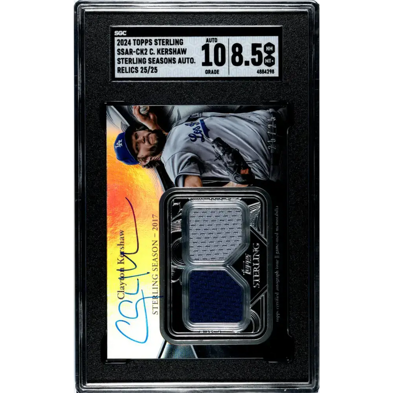 2024 Topps Sterling Seasons #SSAR-CK2 Clayton Kershaw SGC 8.5 NM/MT+ Auto 25/25 Los Angeles Dodgers Baseball Card