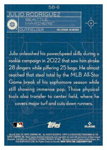 2024 Topps Superstar Blueprint #SB-6 Julio Rodriguez NM-MT Mariners ID:71095 - Baseball Card Single