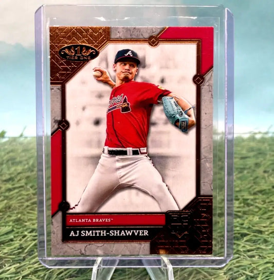 AJ Smith-Shawver baseball card from 2024 Topps Tier One for Atlanta Braves collectors