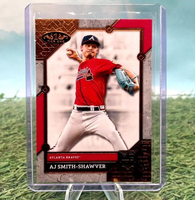 AJ Smith-Shawver baseball card from 2024 Topps Tier One for Atlanta Braves collectors