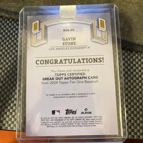 2024 Topps Tier One - Break Out Autographs #BOA-GS Gavin Stone /199