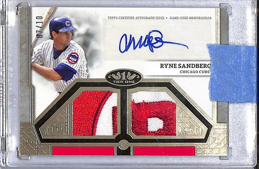 2024 Topps Tier One Dual #T1AR-RS Ryne Sandberg NM-MT MEM Auto 7/10 Chicago Cubs