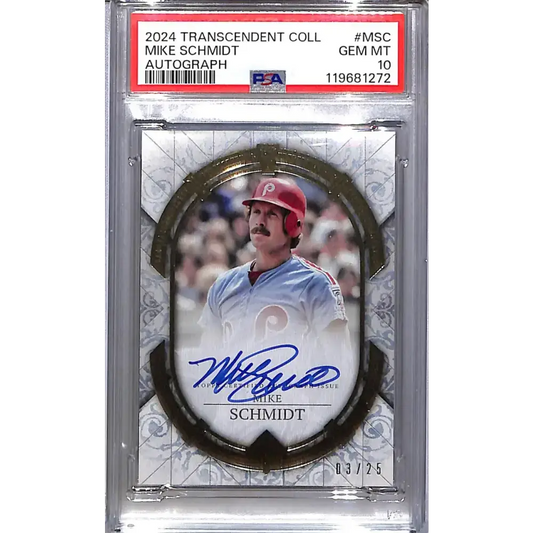 2024 Topps Transcendent Collection #TCA-MSC Mike Schmidt PSA 10 GEM MINT Auto 3/25 Philadelphia Phillies - Baseball