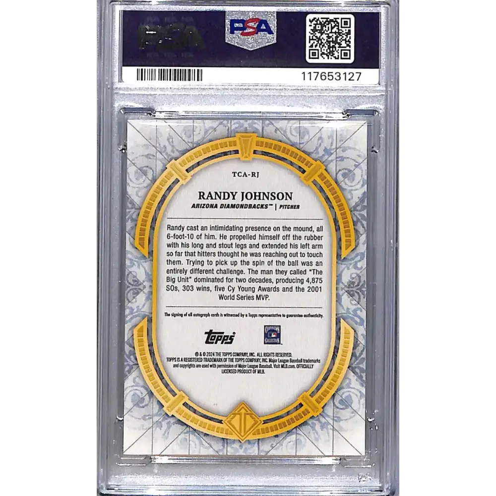 2024 Topps Transcendent Collection #TCA-RJ Randy Johnson PSA 9 MINT Auto 12/25 Arizona Diamondbacks - Baseball Card